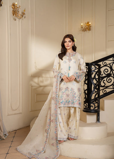 Beige Embroidered Kurta SET