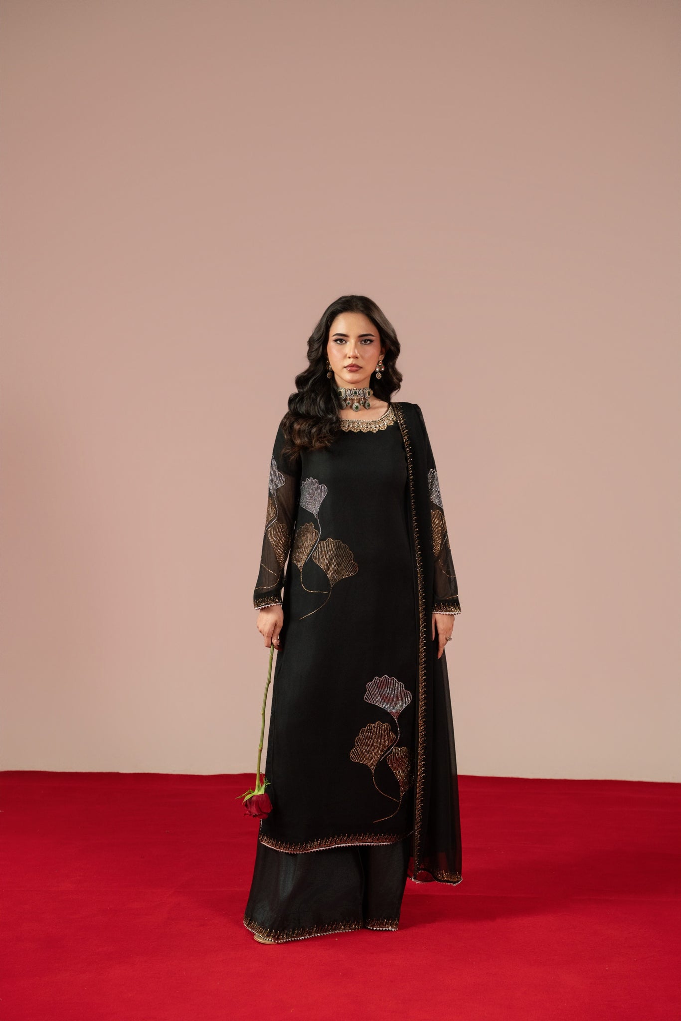 Black Studded Rhinestone