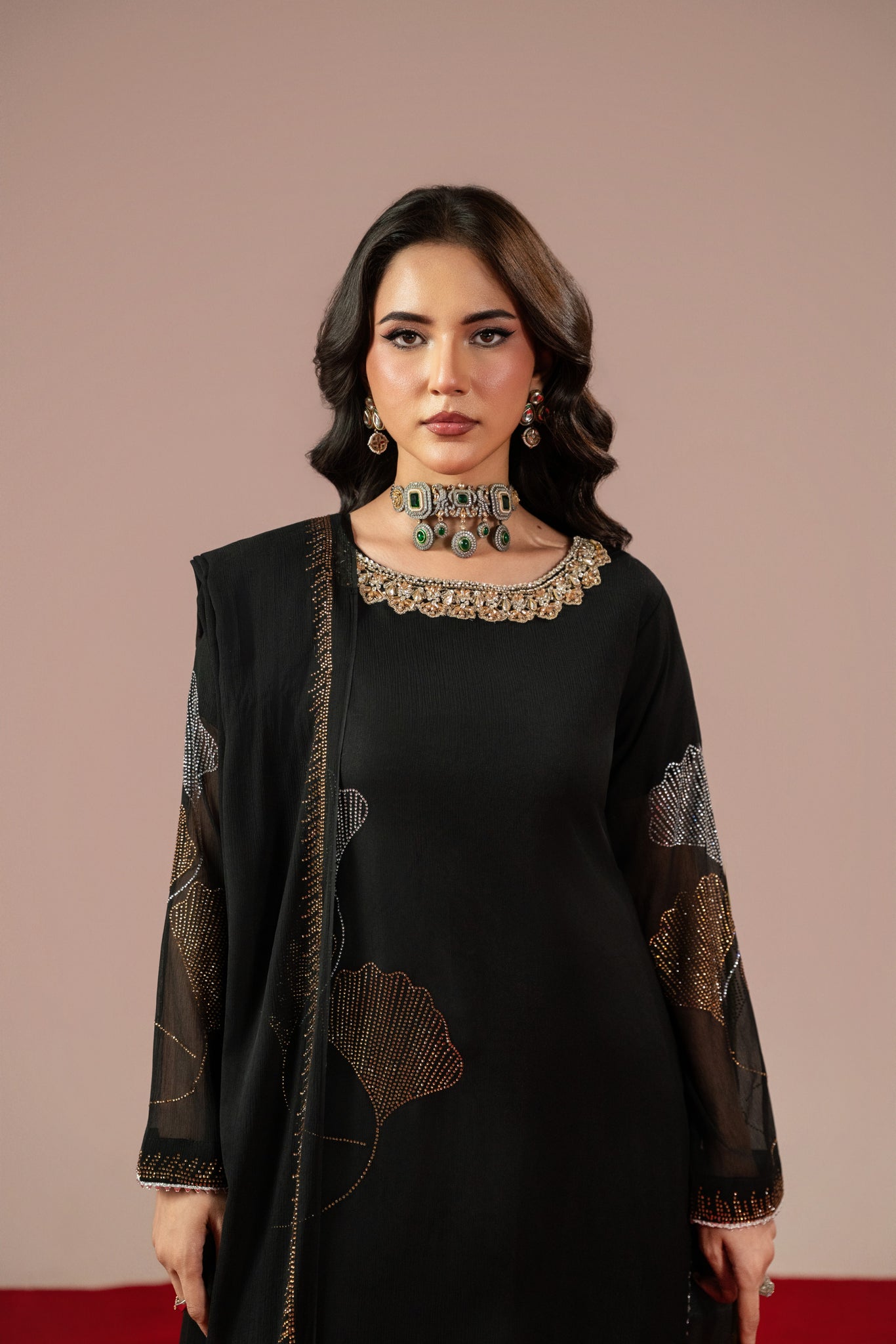 Black Studded Rhinestone