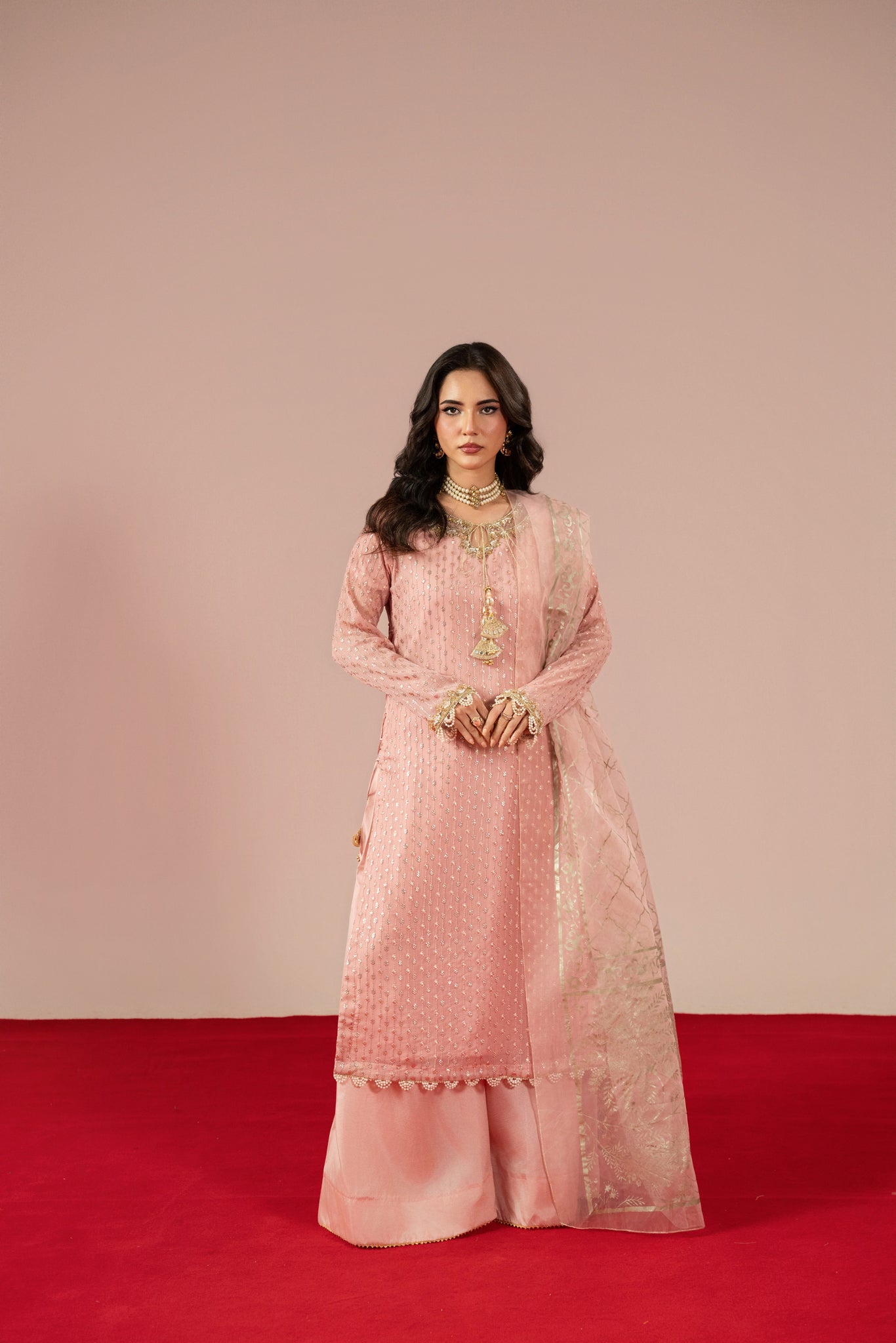 Tea Rose Pink Plazo Set