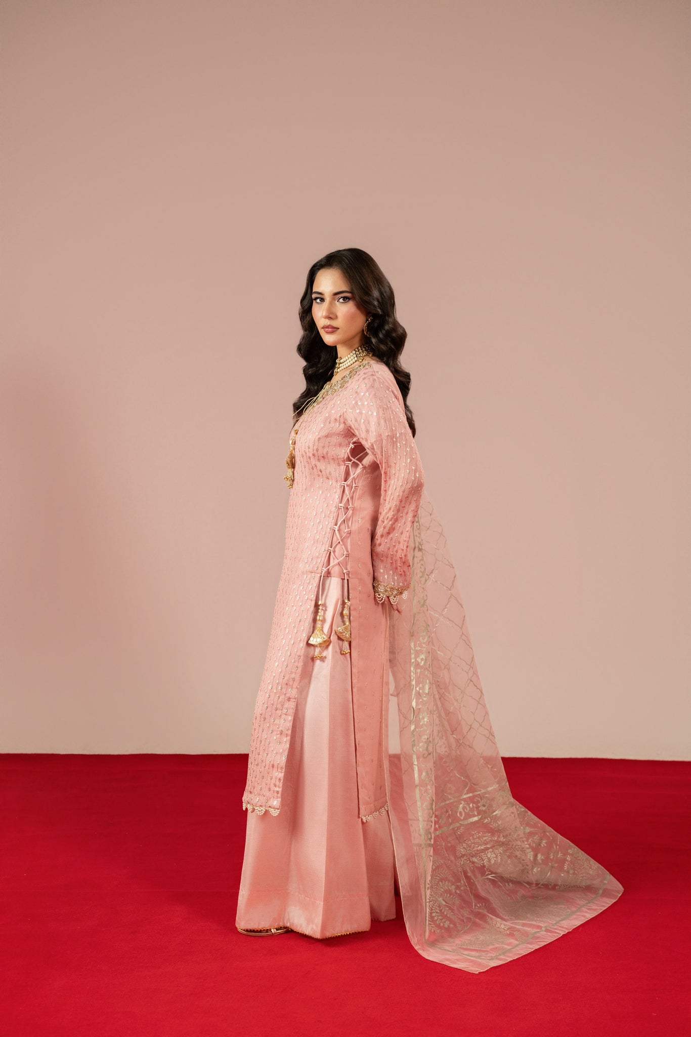 Tea Rose Pink Plazo Set