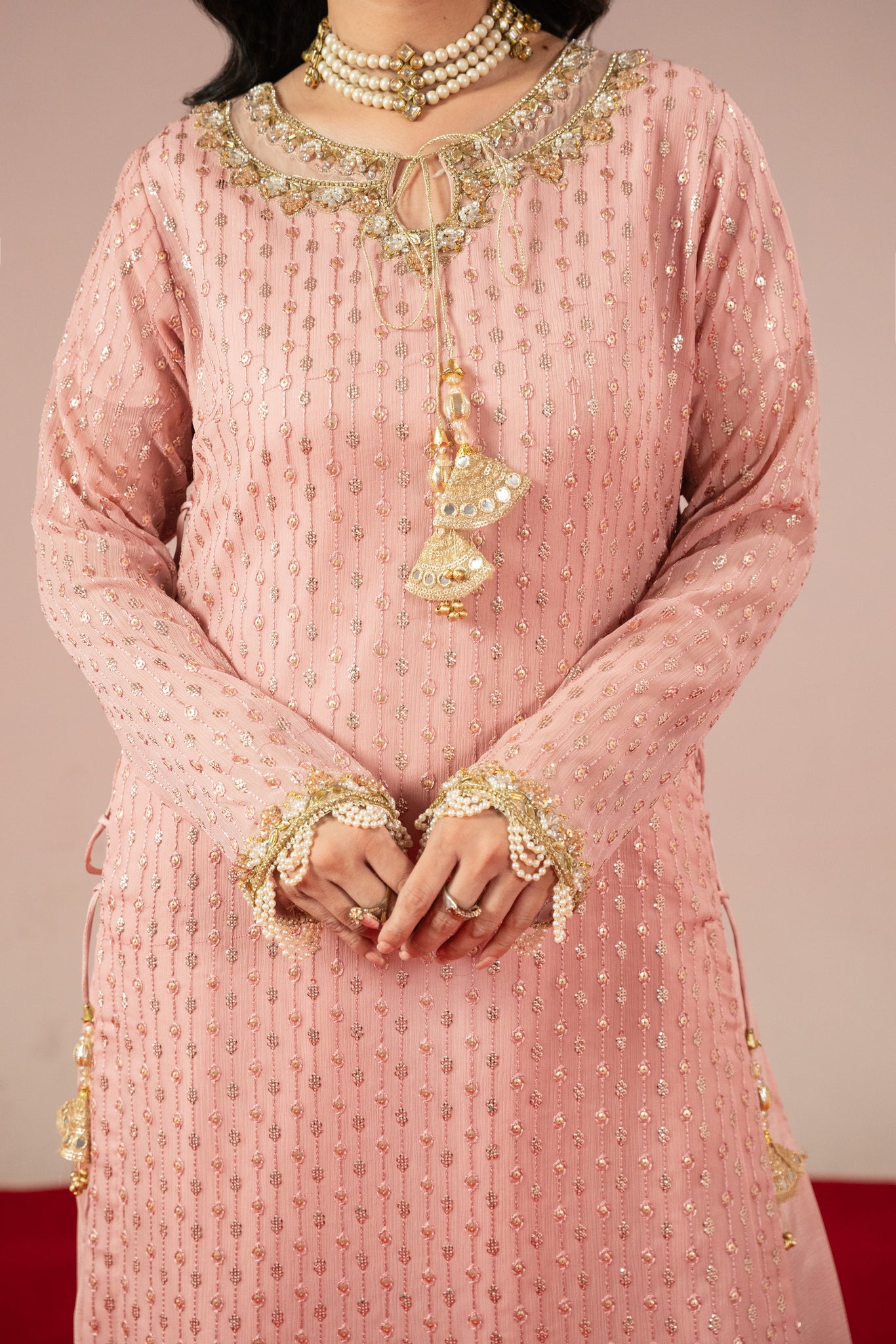 Tea Rose Pink Plazo Set