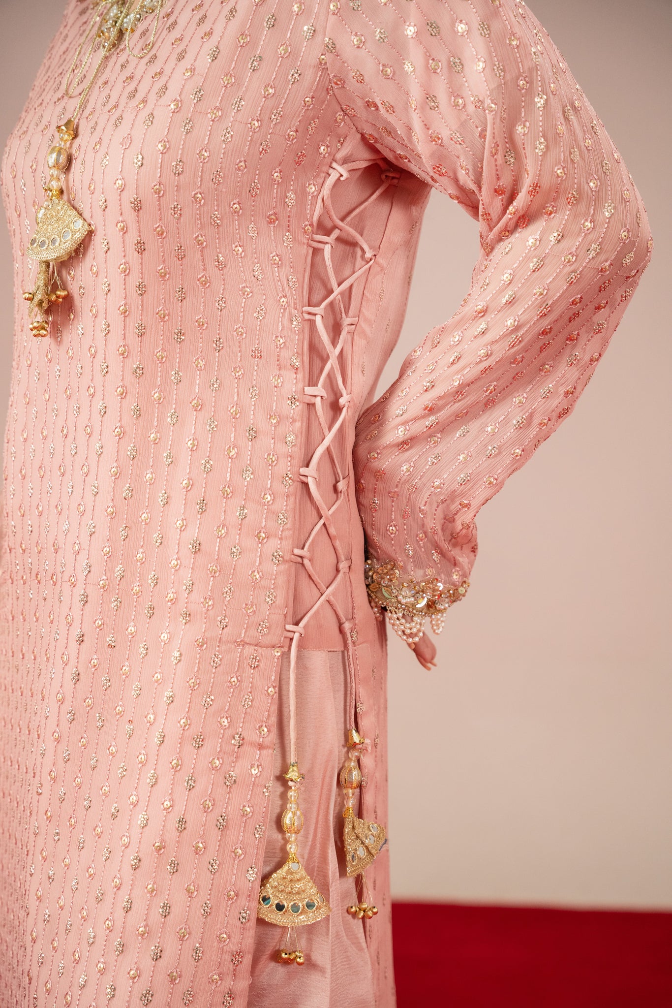 Tea Rose Pink Plazo Set