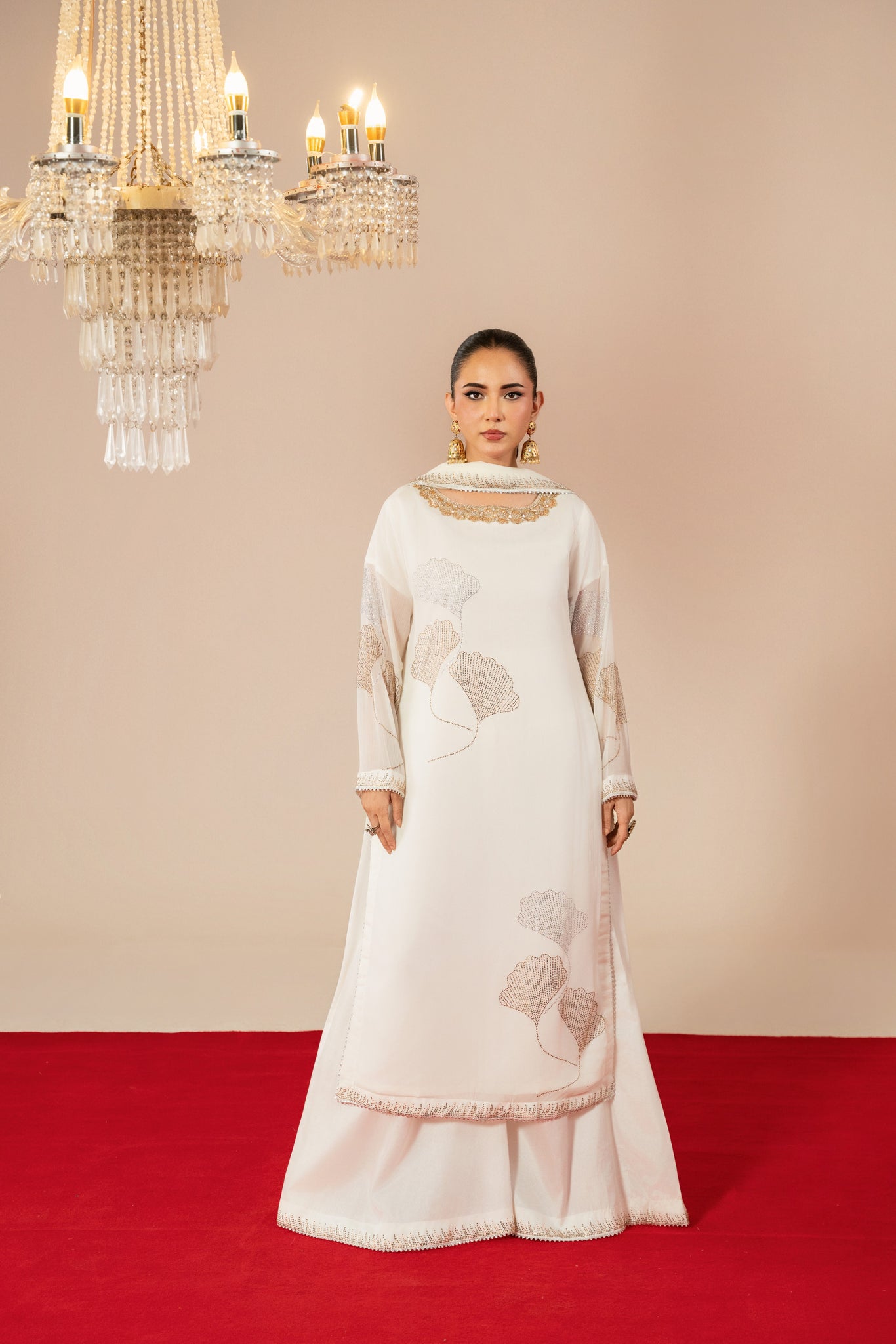 White Studded Rhinestone