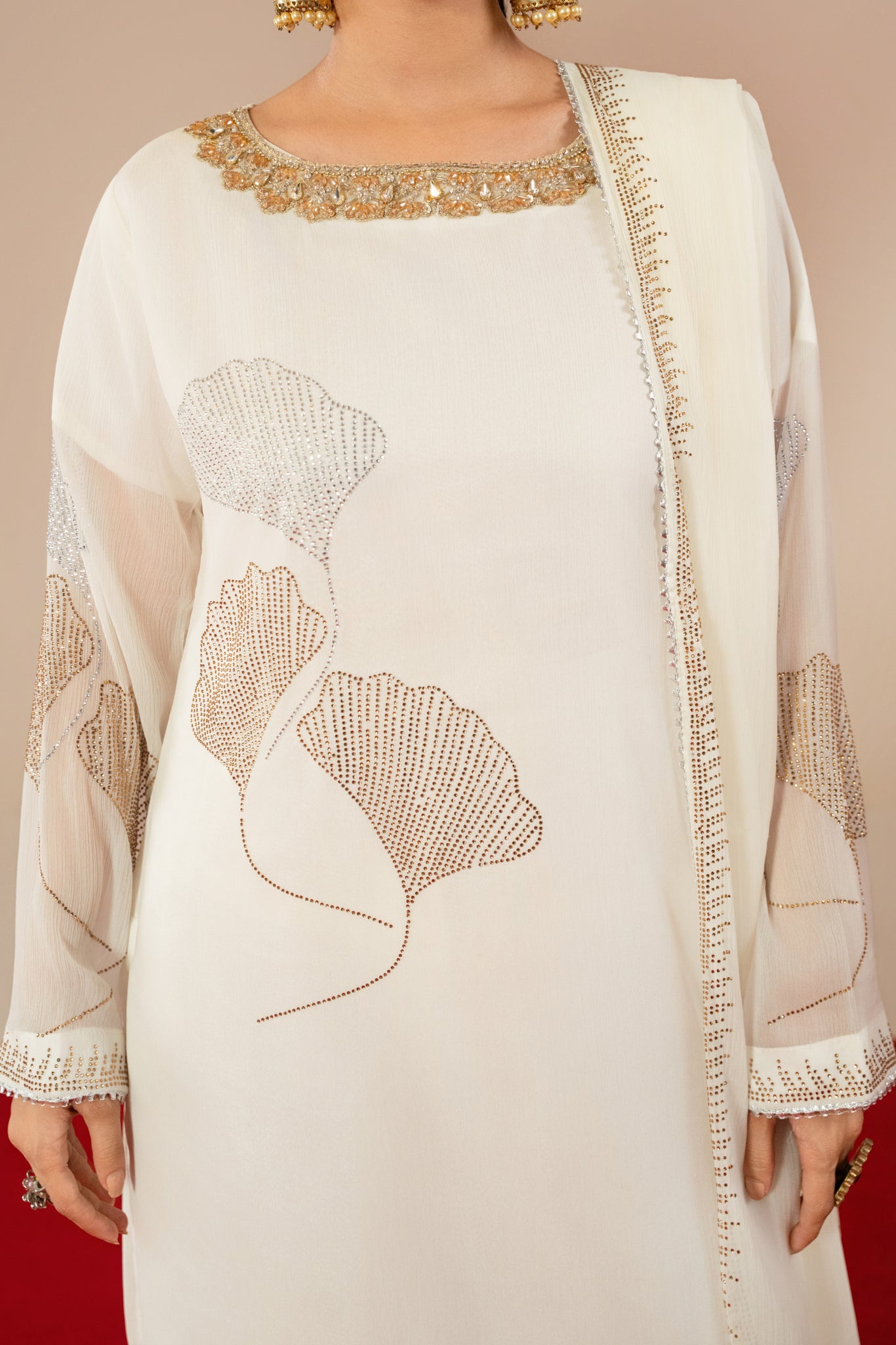 White Studded Rhinestone