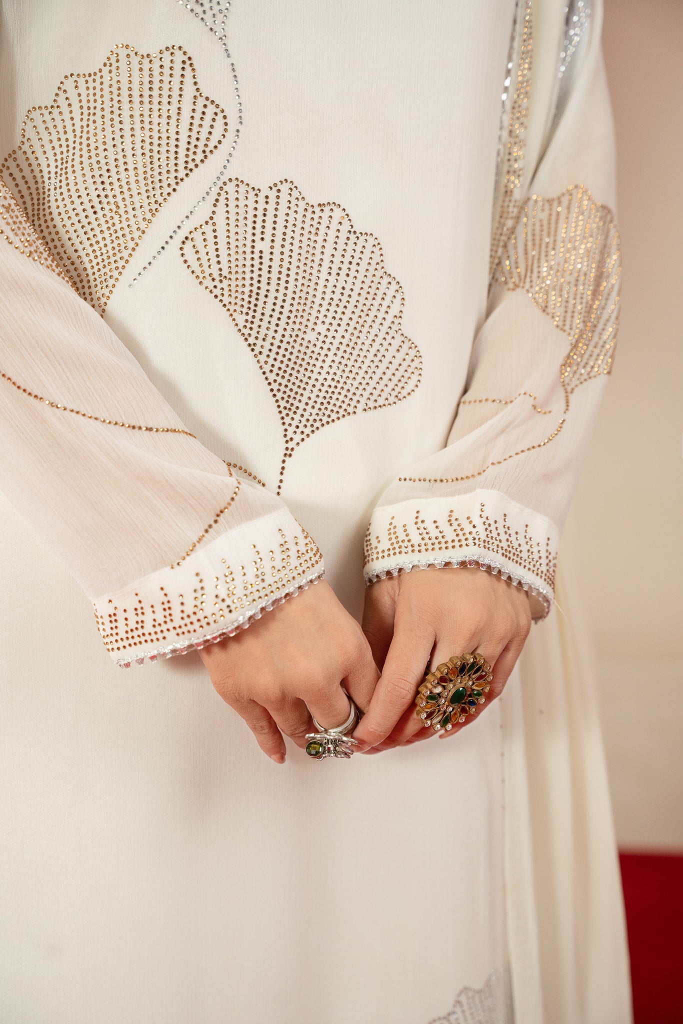 White Studded Rhinestone