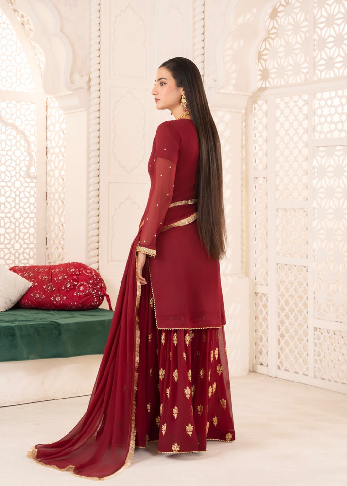 Maroon Shrara Set 34