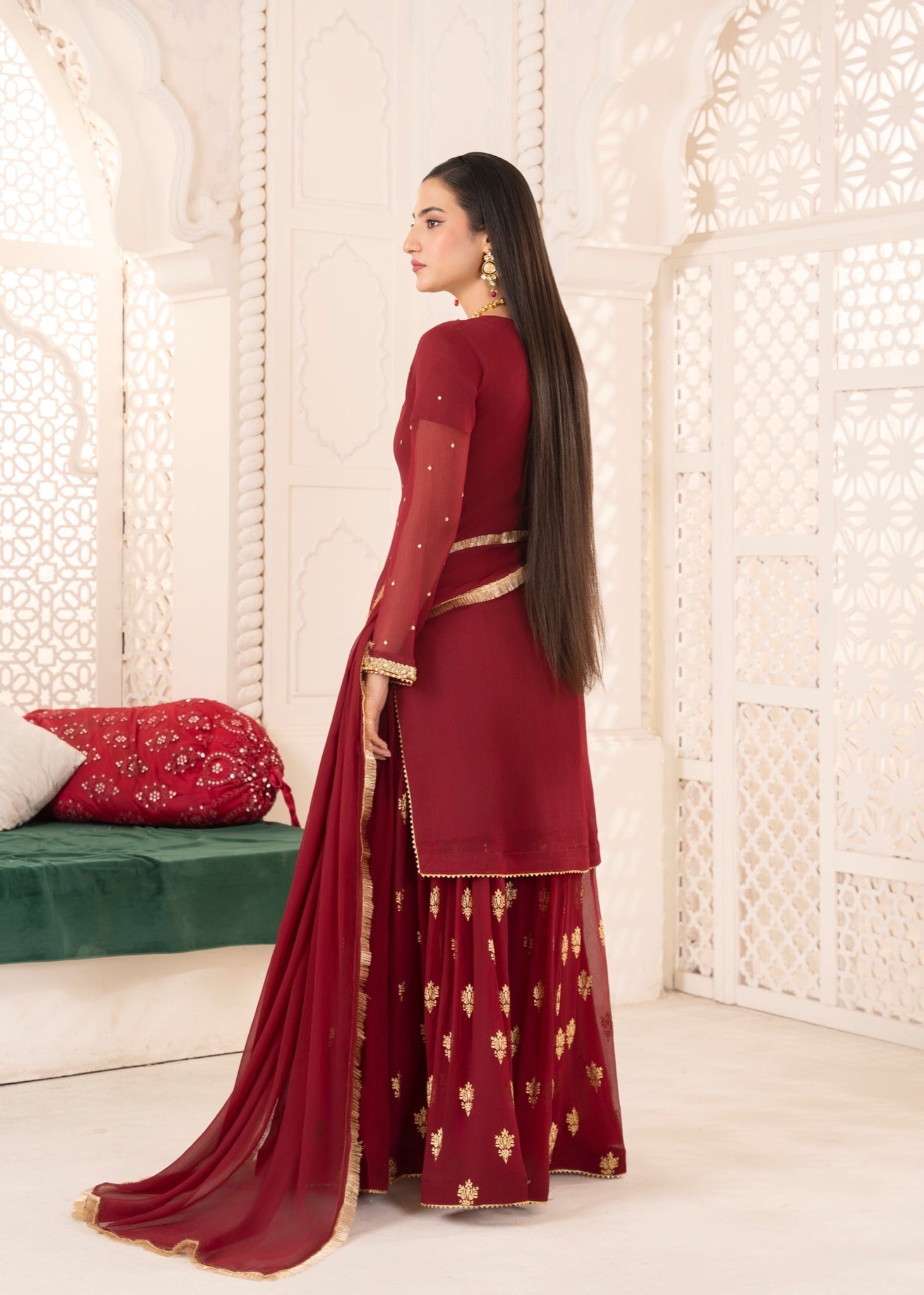 Maroon Shrara Set 34
