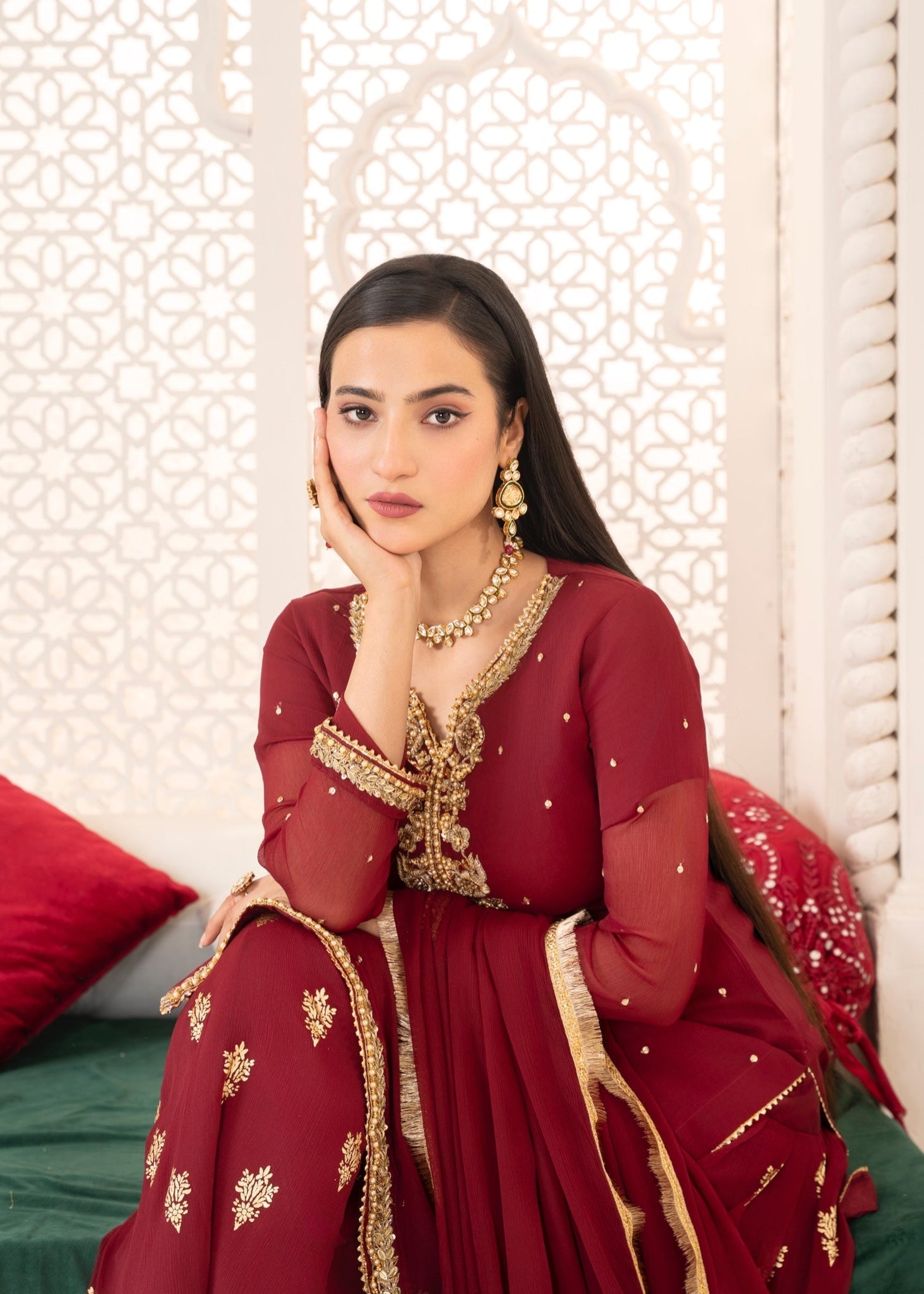 Maroon Shrara Set 34