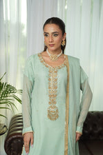 Tea Green embroidered kurta set