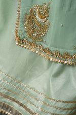 Tea Green embroidered kurta set