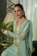 Tea Green embroidered kurta set