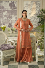 Peach Rust Plazo set