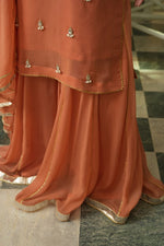 Peach Rust Plazo set