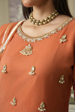 Peach Rust Plazo set