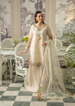 Beige Embroidered Kurta set