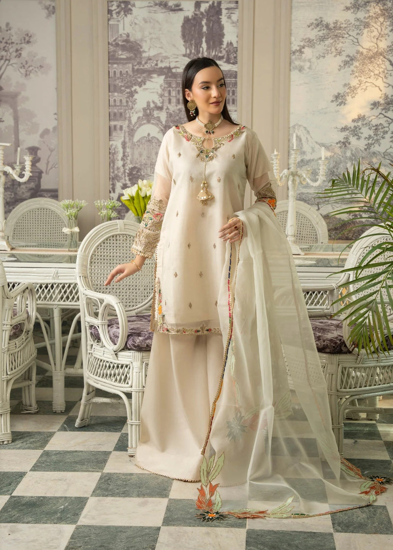 Beige Embroidered Kurta set