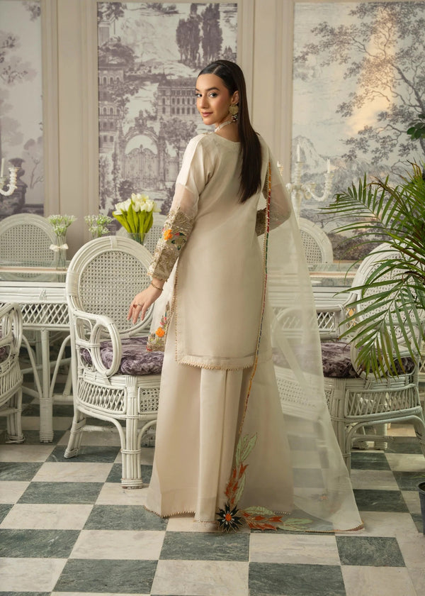 Beige Embroidered Kurta set