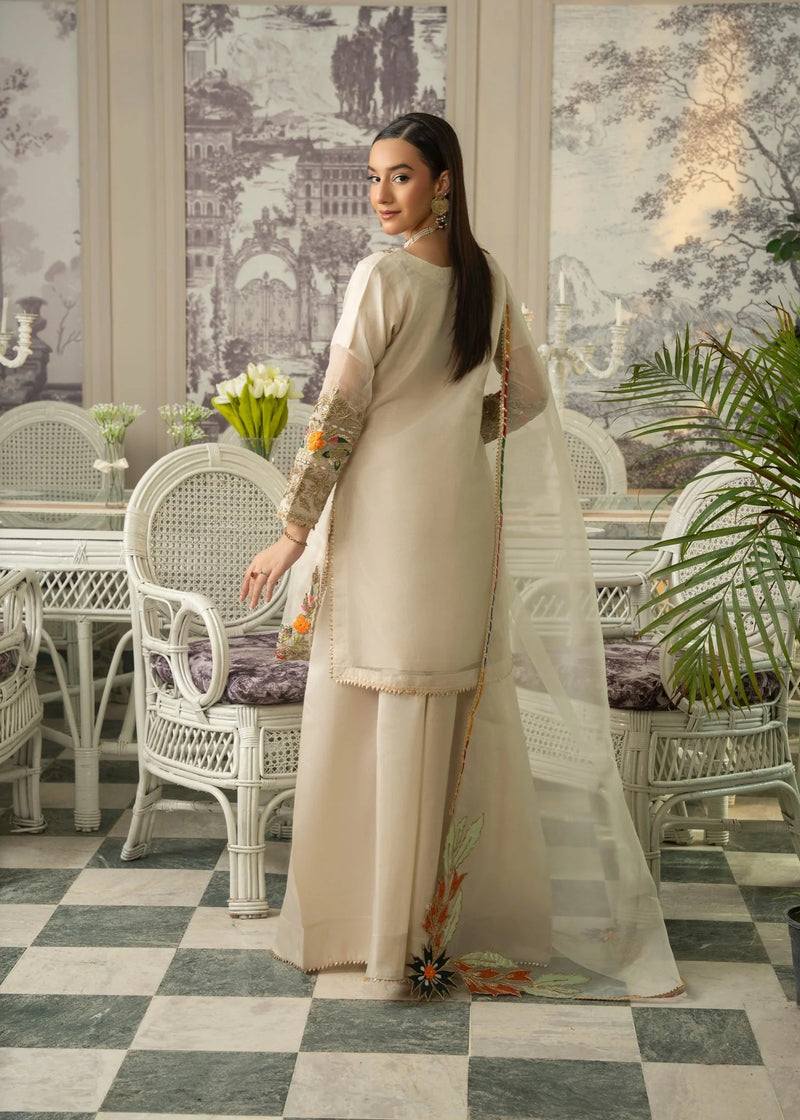 Beige Embroidered Kurta set