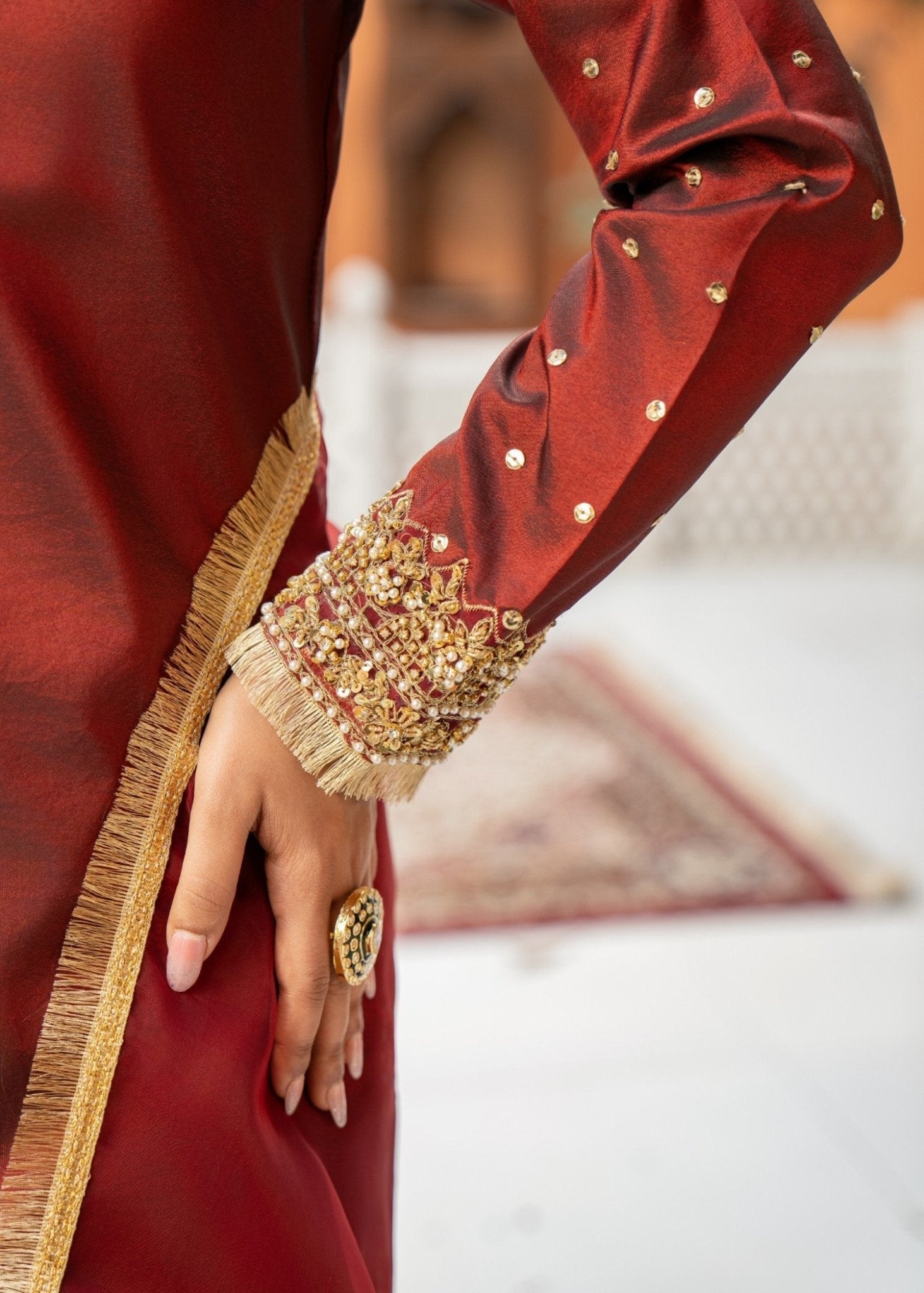 Maroon Sharara 03 - Maira FashionMaira FashionMaroon Sharara 03