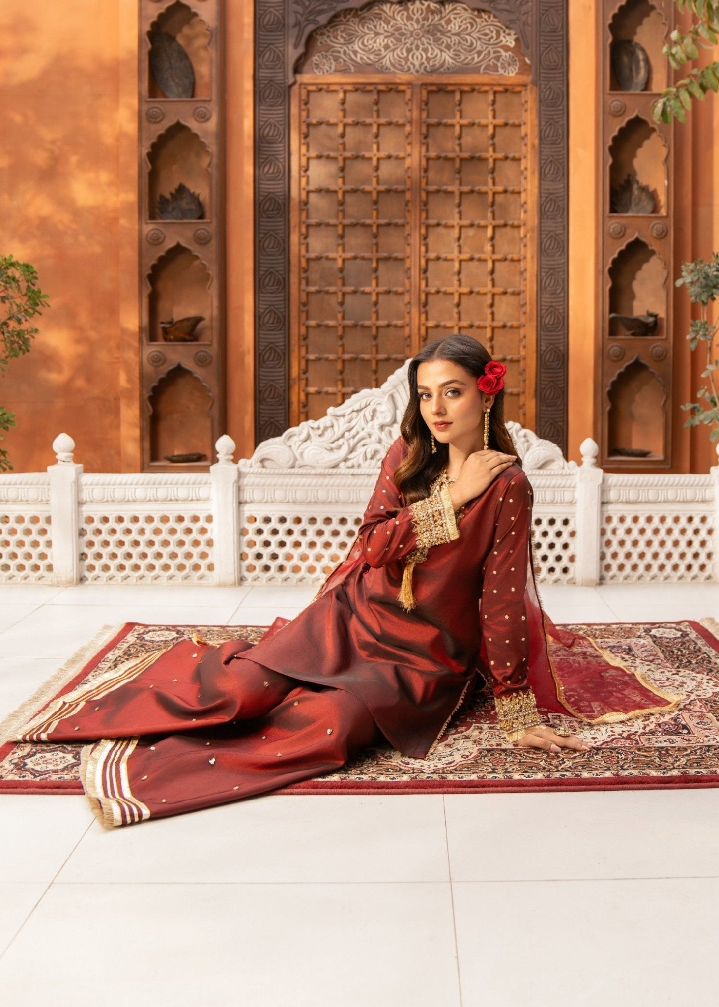 Maroon Sharara 03 - Maira FashionMaira FashionMaroon Sharara 03