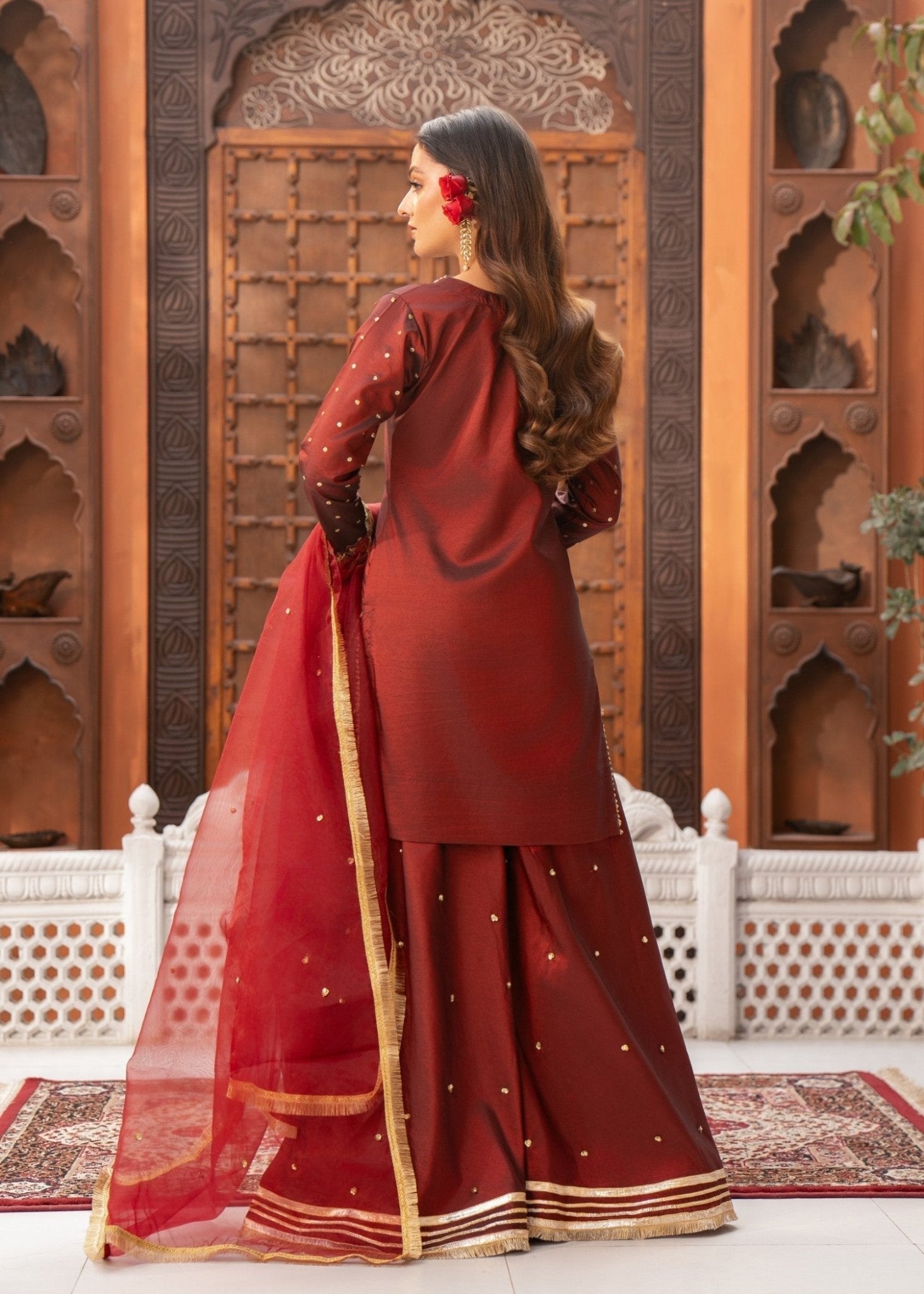 Maroon Sharara 03 - Maira FashionMaira FashionMaroon Sharara 03