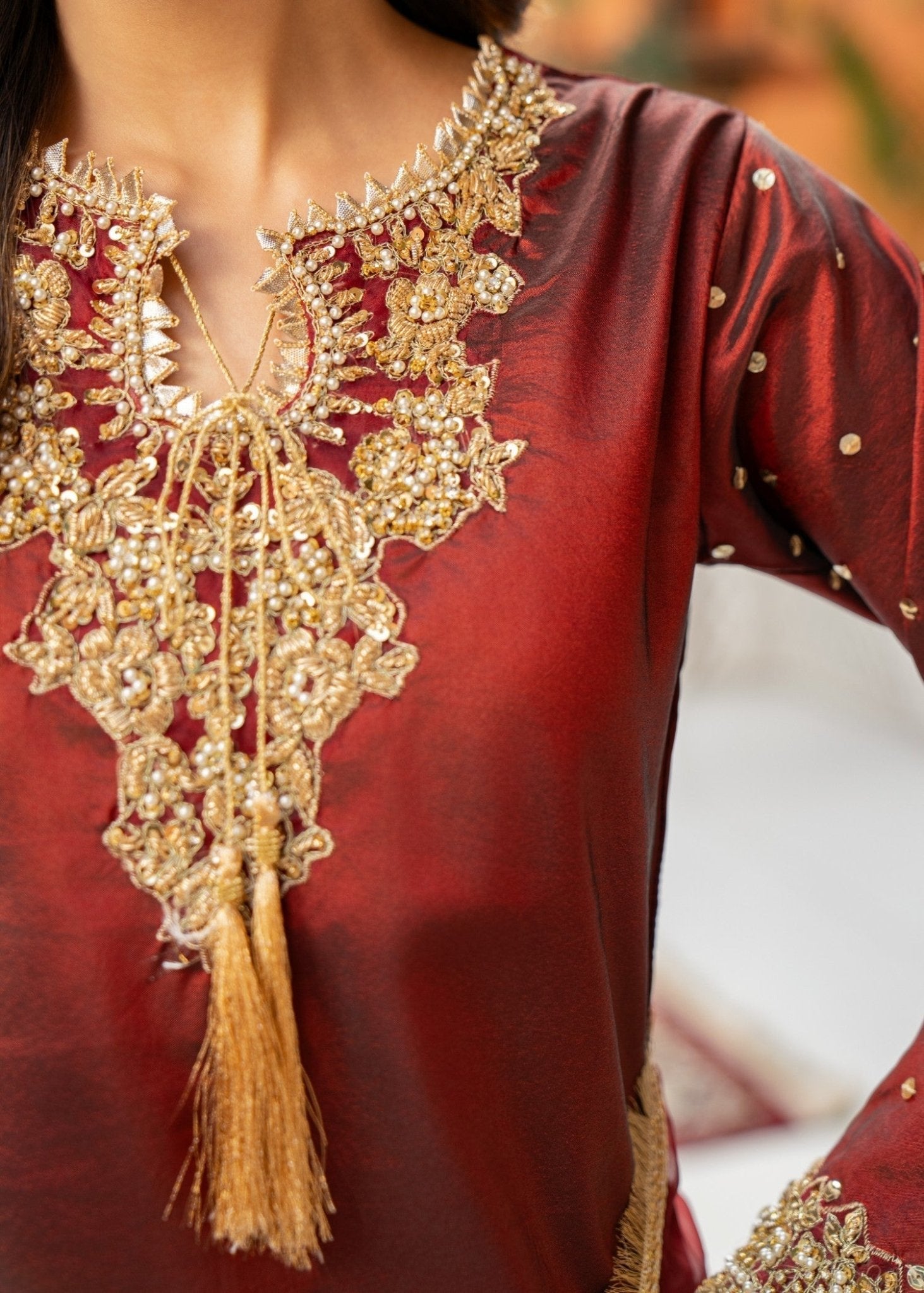 Maroon Sharara 03 - Maira FashionMaira FashionMaroon Sharara 03