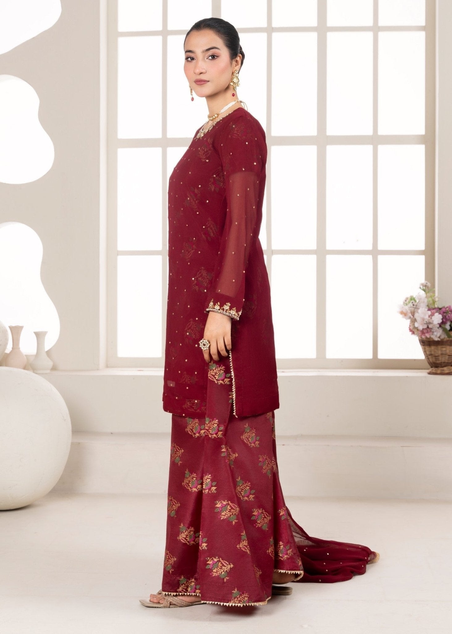 Maroon Sharara 25 - Maira FashionMaira FashionMaroon Sharara 25