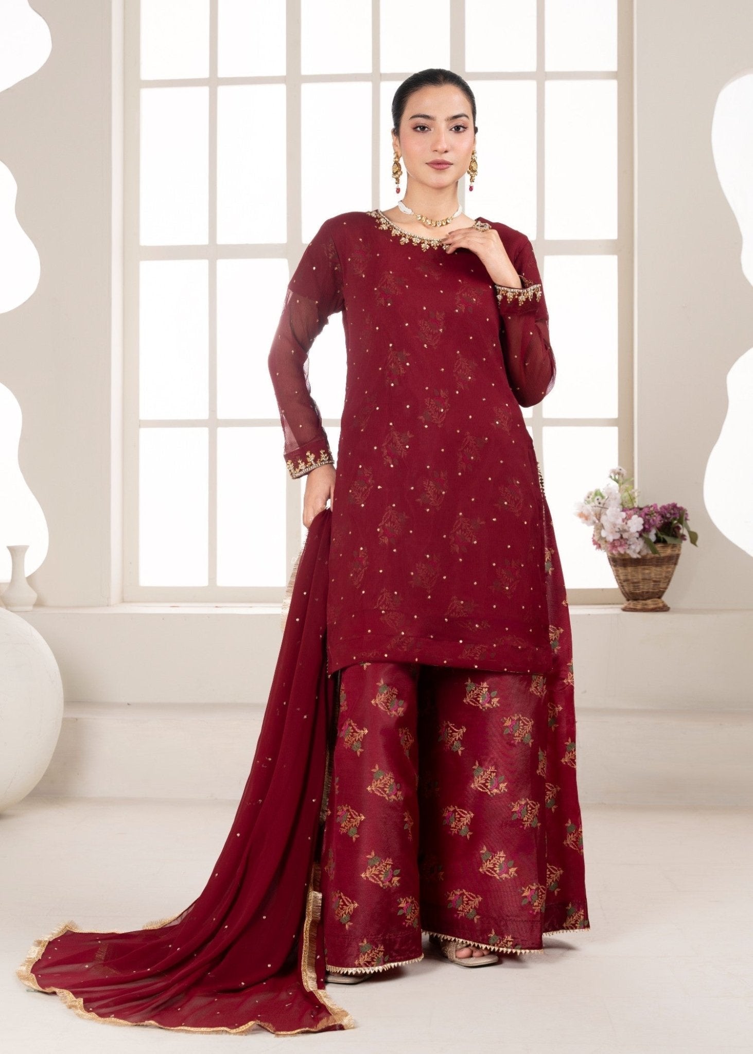 Maroon Sharara 25 - Maira FashionMaira FashionMaroon Sharara 25