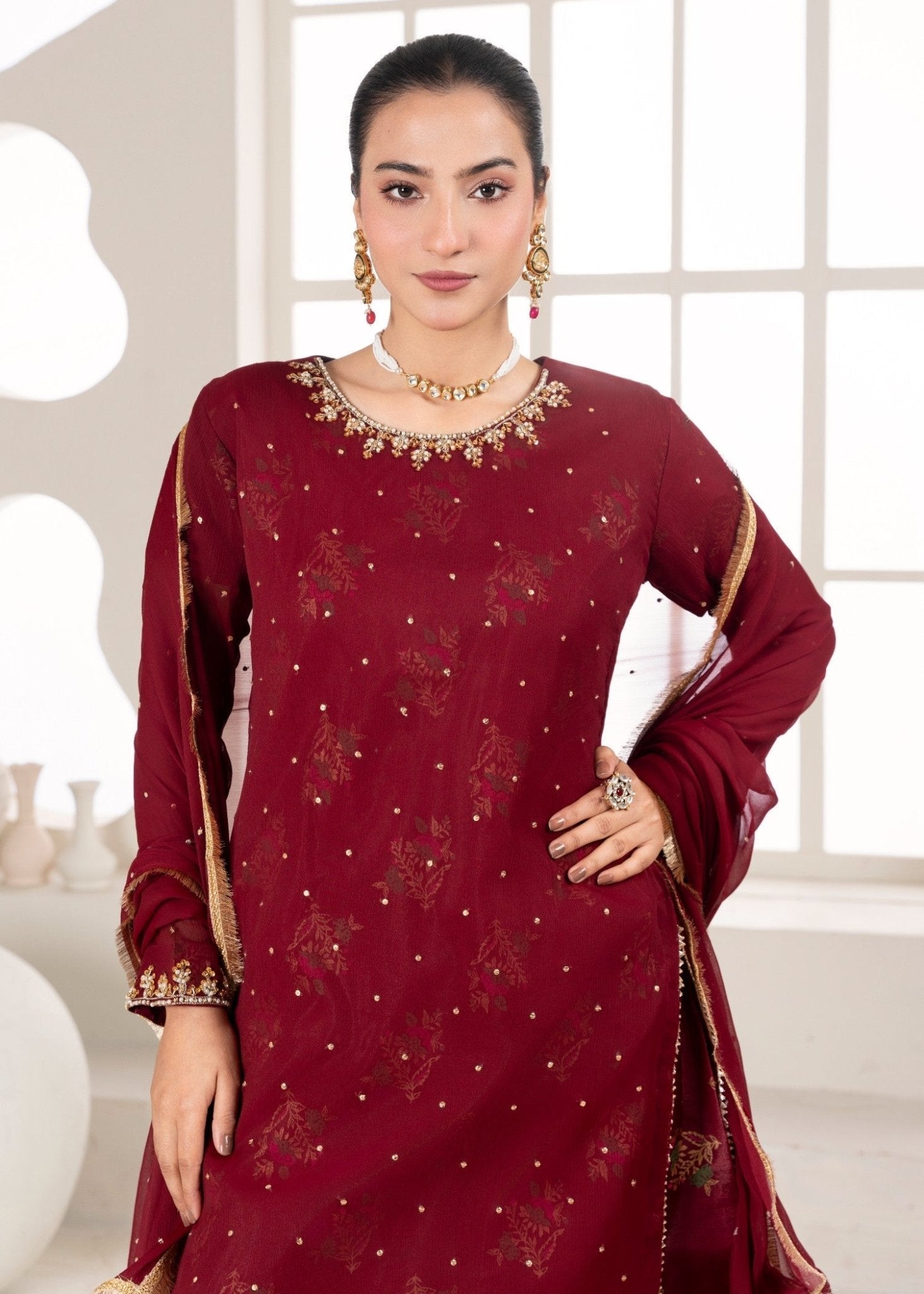 Maroon Sharara 25 - Maira FashionMaira FashionMaroon Sharara 25