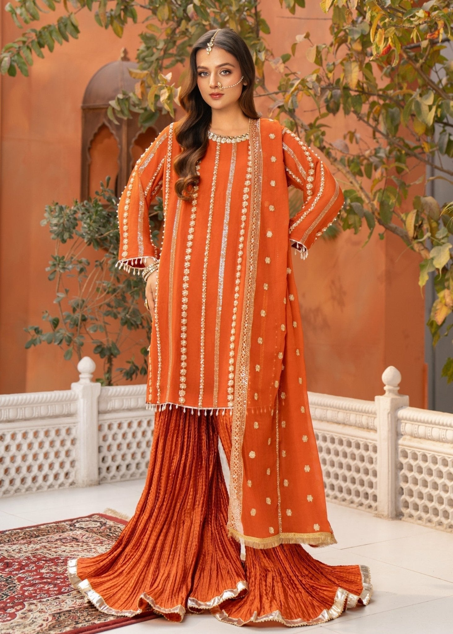 Orange Sharara 02 - Maira FashionMaira FashionOrange Sharara 02