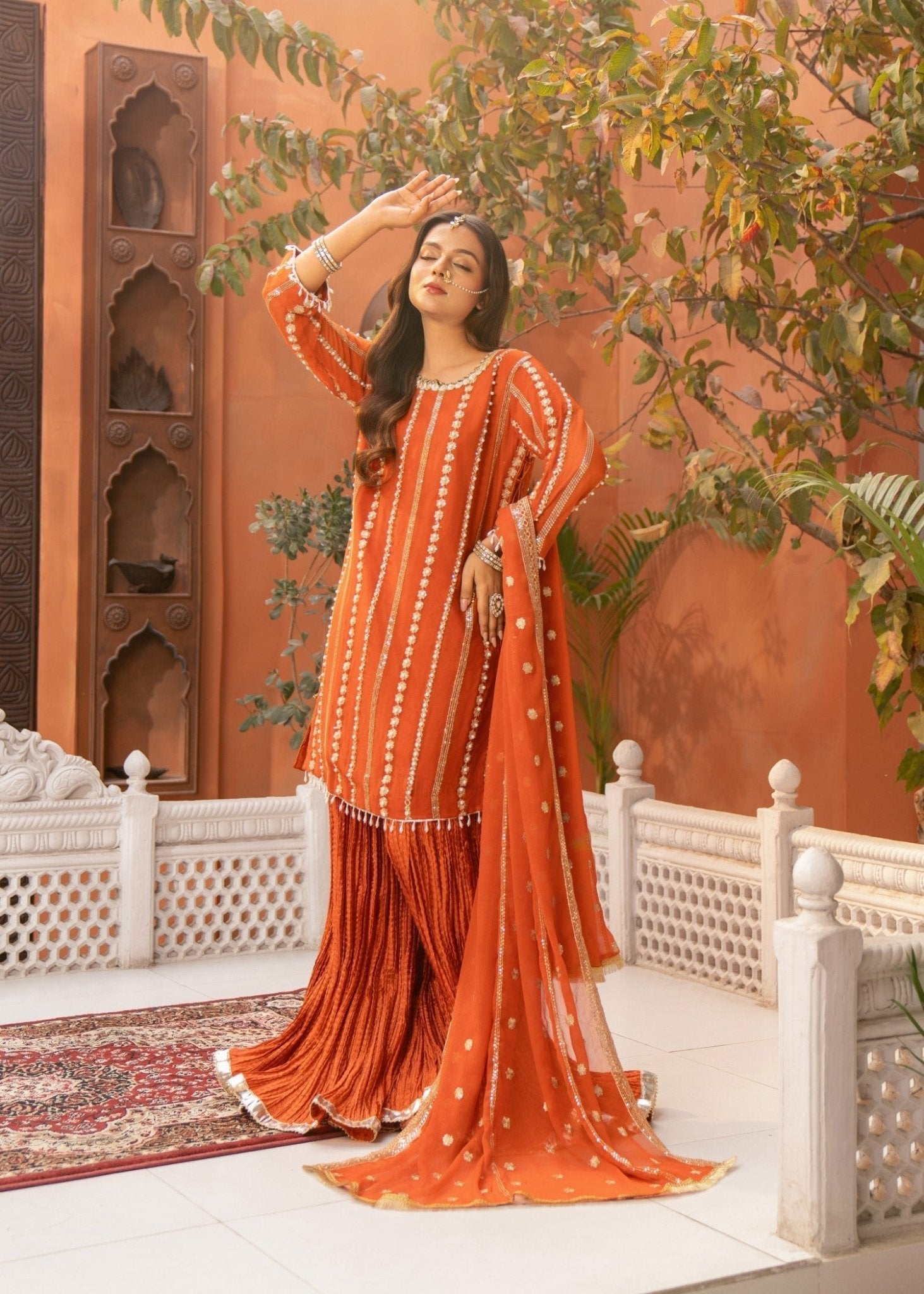 Orange Sharara 02 - Maira FashionMaira FashionOrange Sharara 02
