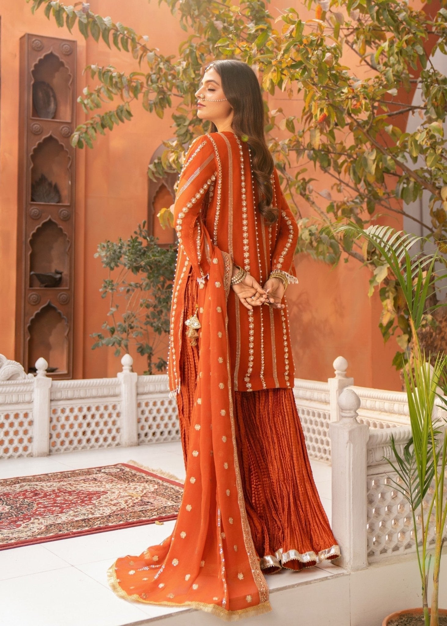 Orange Sharara 02 - Maira FashionMaira FashionOrange Sharara 02