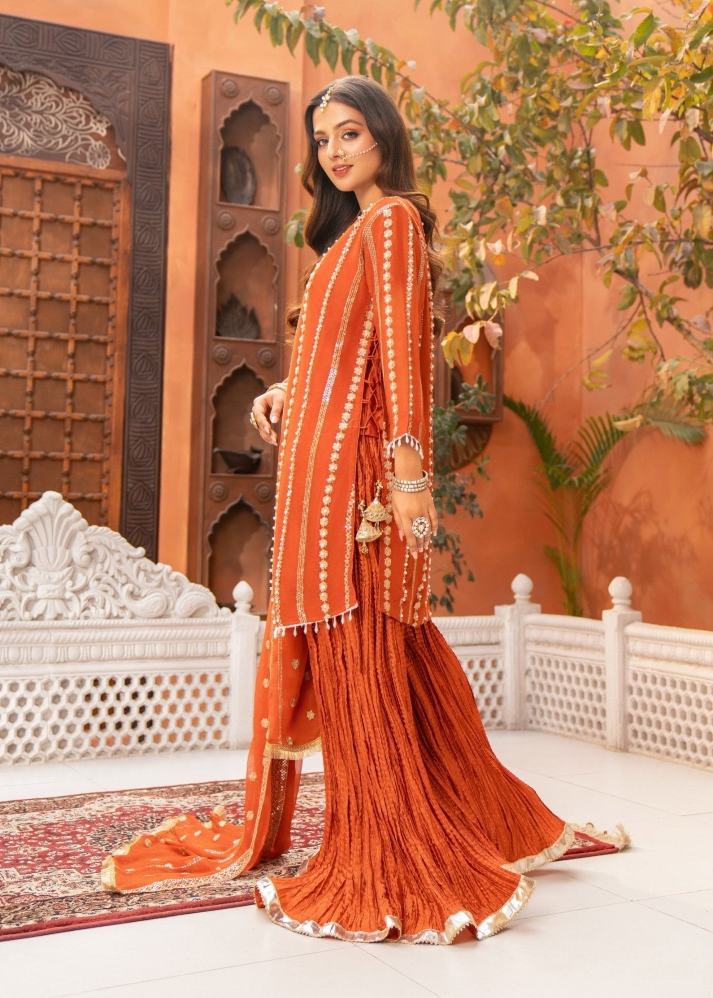 Orange Sharara 02 - Maira FashionMaira FashionOrange Sharara 02