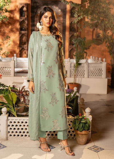 Chiffon Kurta Set in Pastel green by Maira Fashion