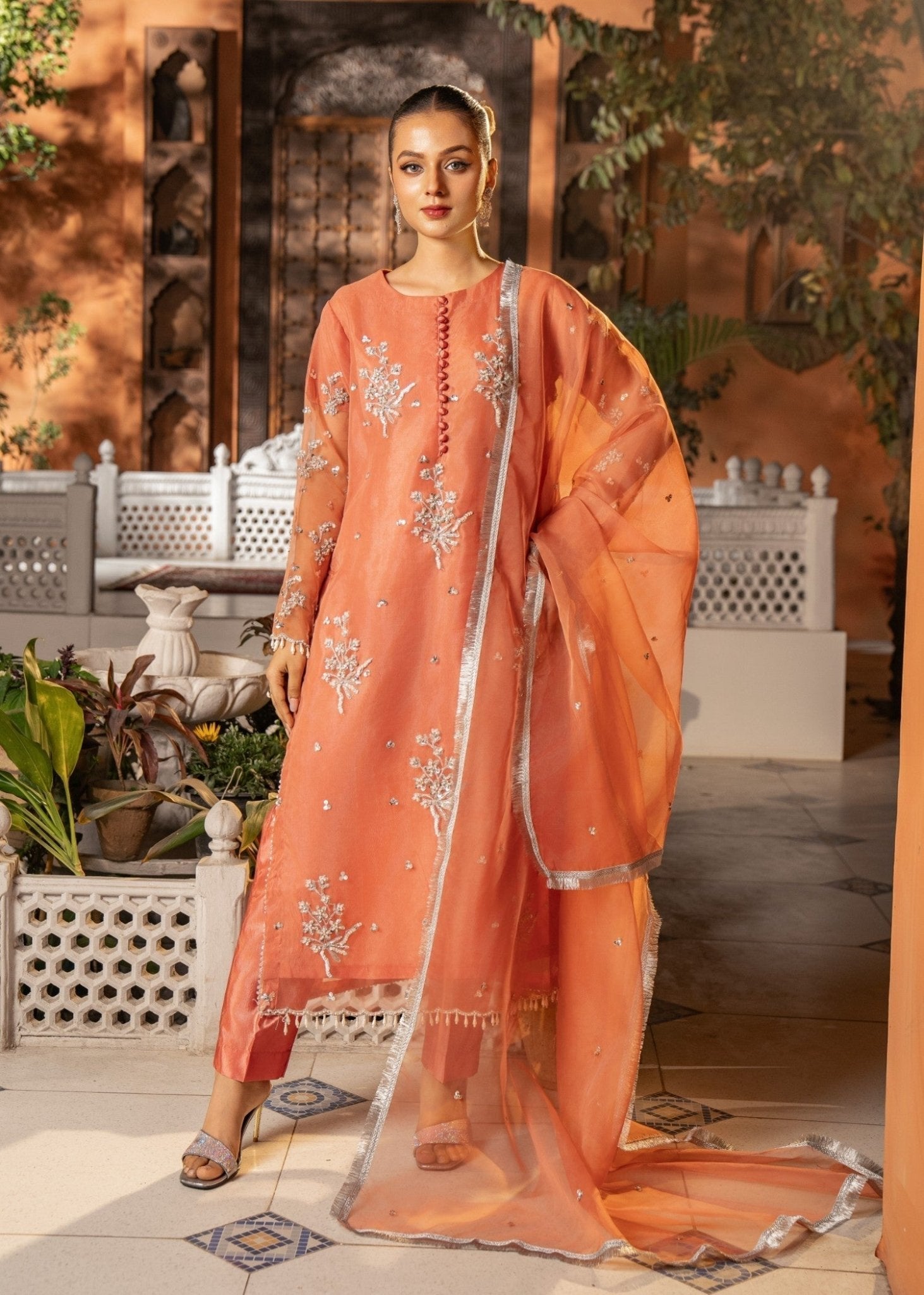 Peach Kurta Set 09 - Maira FashionMaira FashionPeach Kurta Set 09