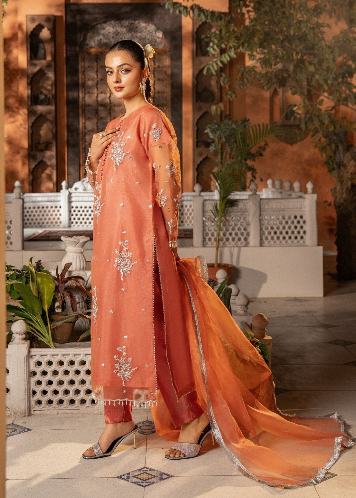 Peach Kurta Set 09 - Maira FashionMaira FashionPeach Kurta Set 09