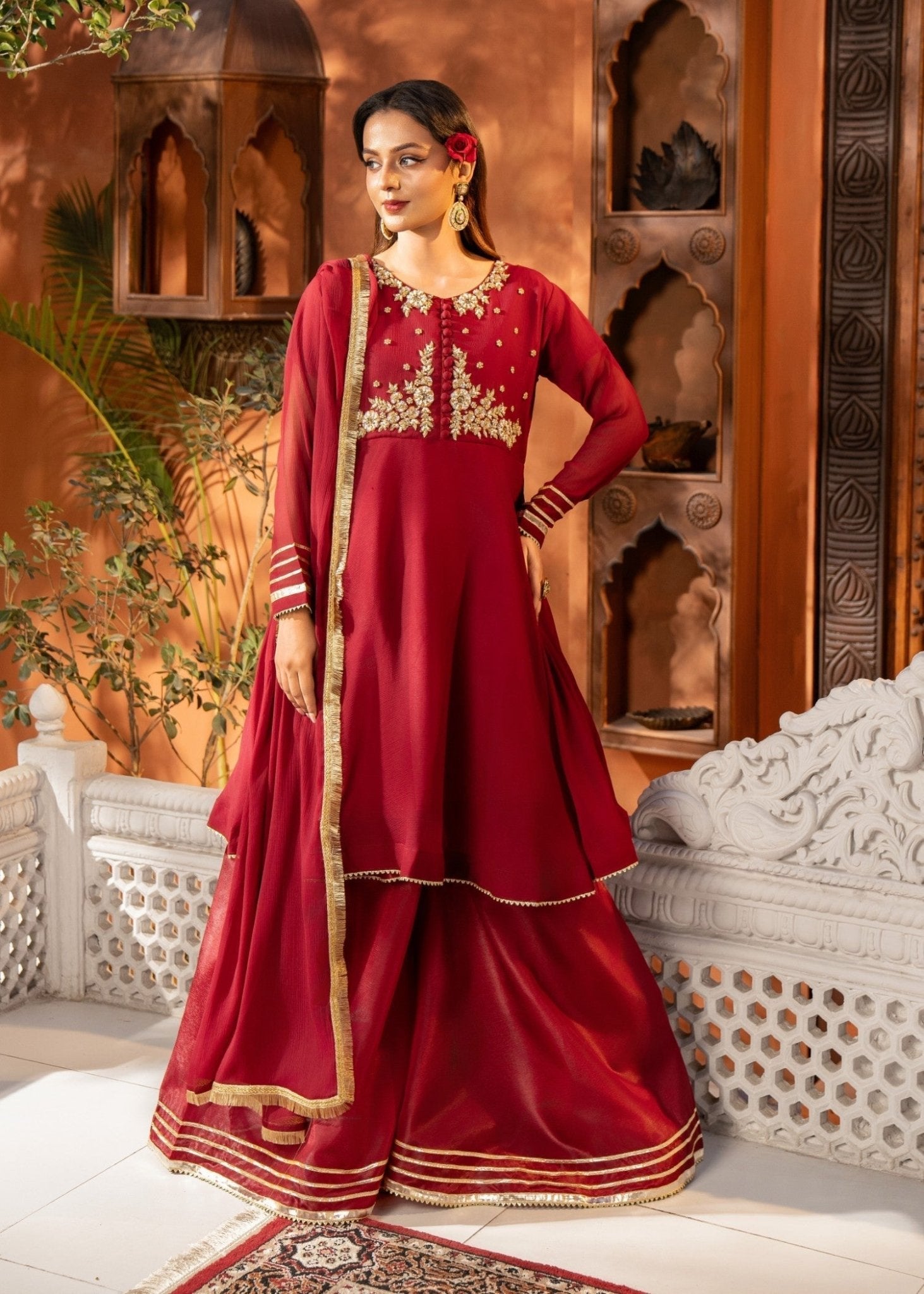 Red Sharara 20 - Maira FashionMaira FashionRed Sharara 20