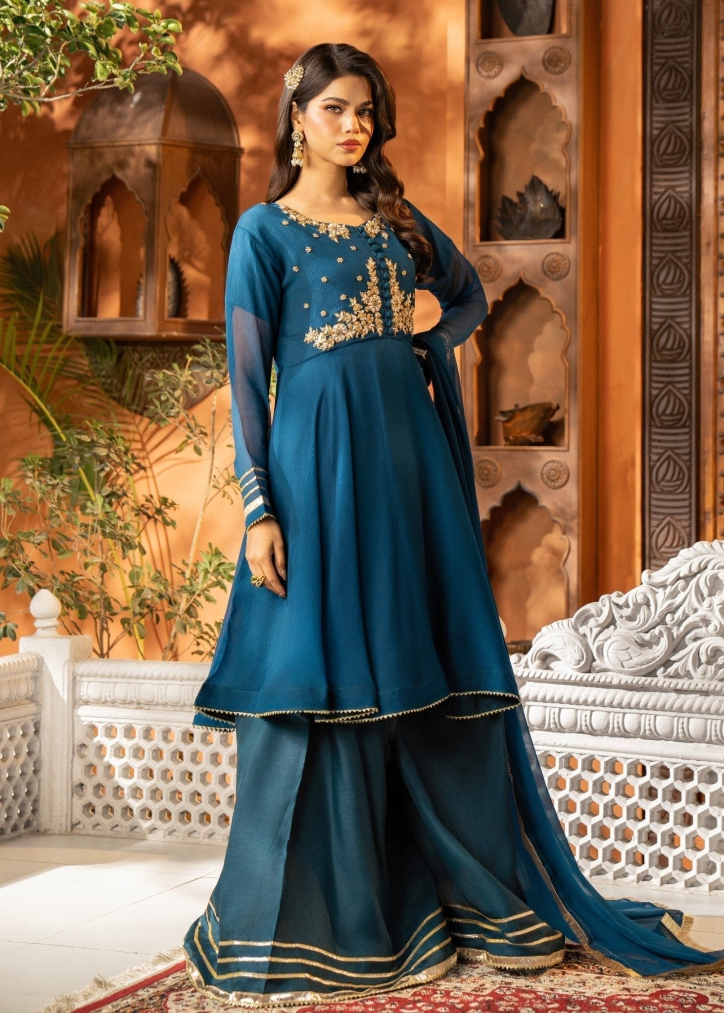 Teal Sharara 01 - Maira FashionMaira FashionTeal Sharara 01