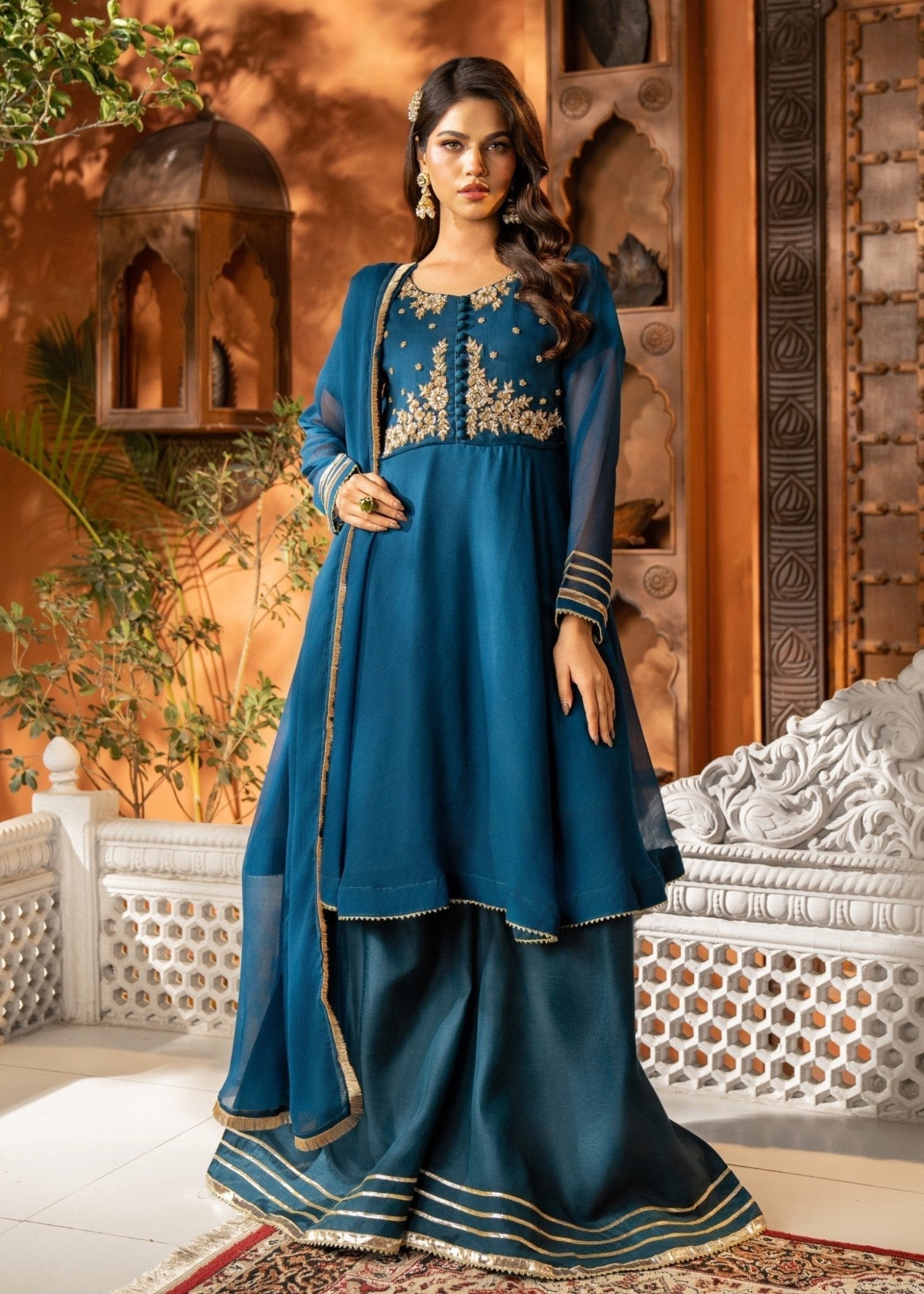 Teal Sharara 01 - Maira FashionMaira FashionTeal Sharara 01
