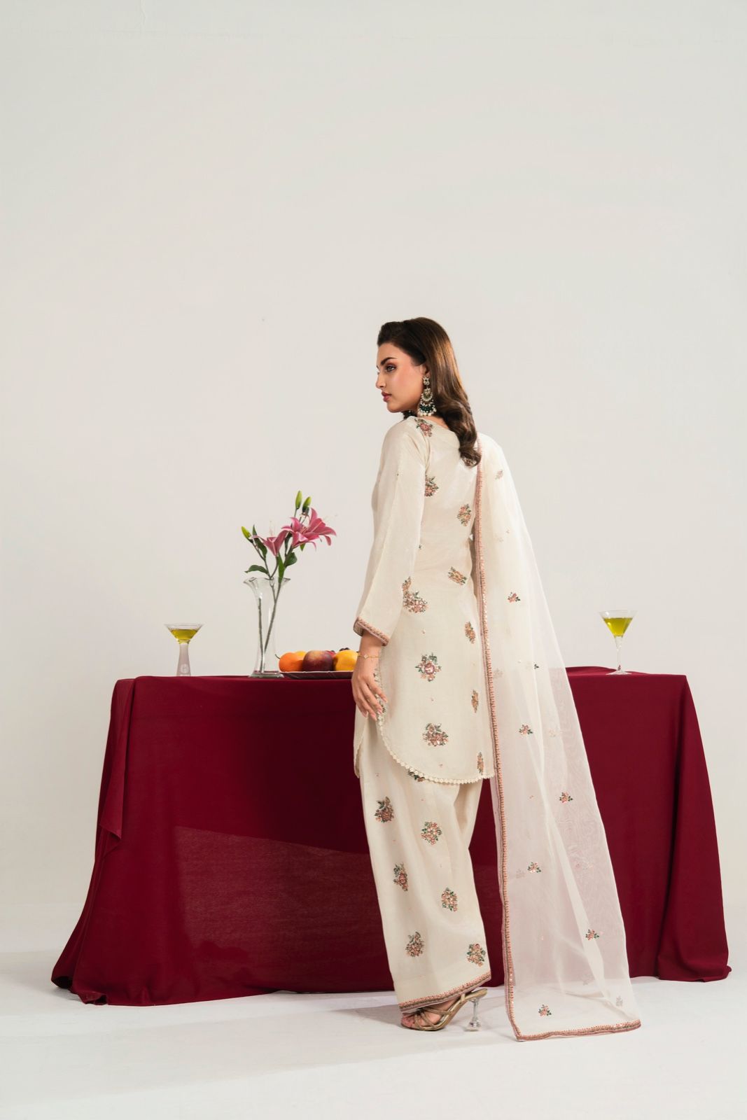 Ivory Embroidered Kurta Set