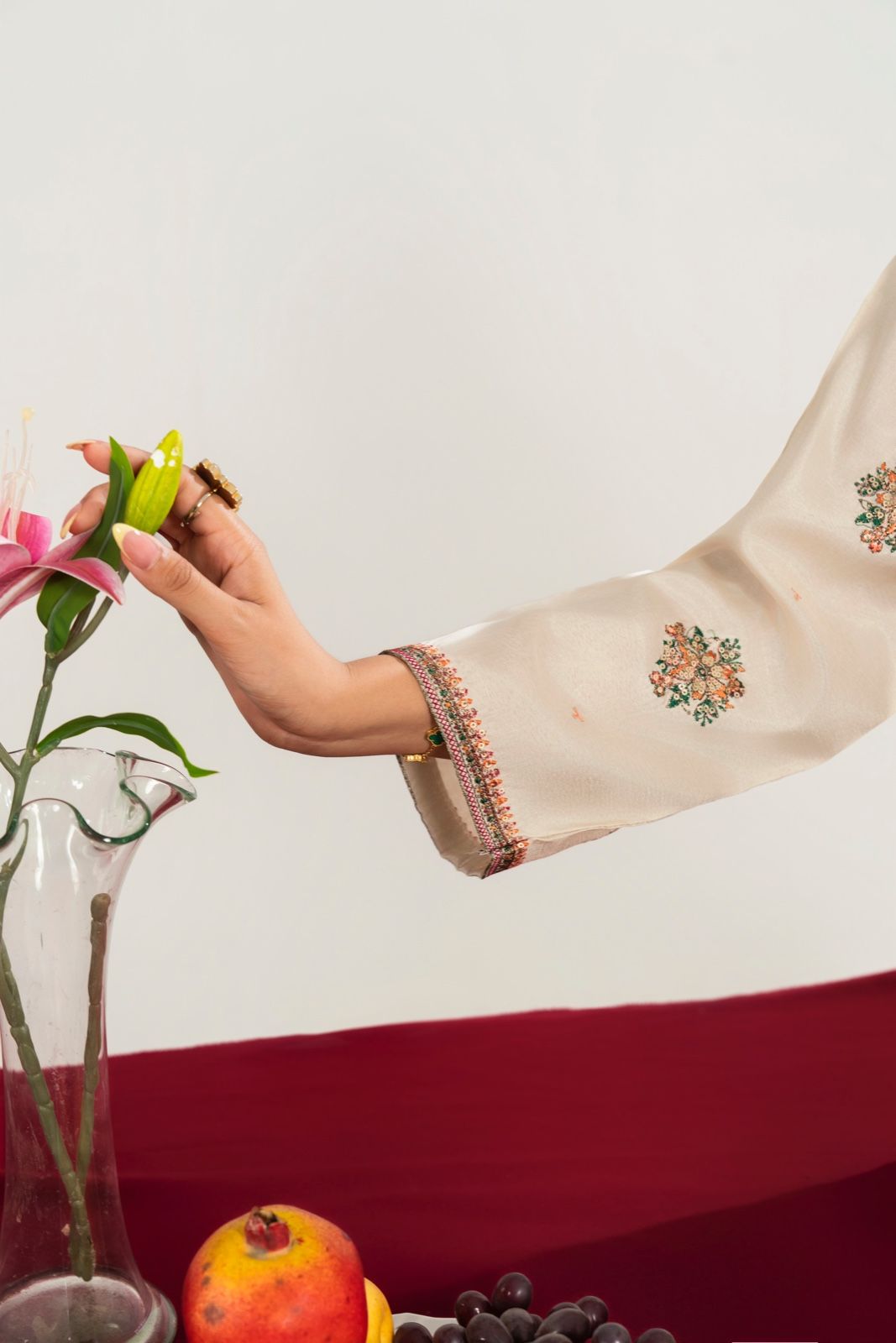 Ivory Embroidered Kurta Set