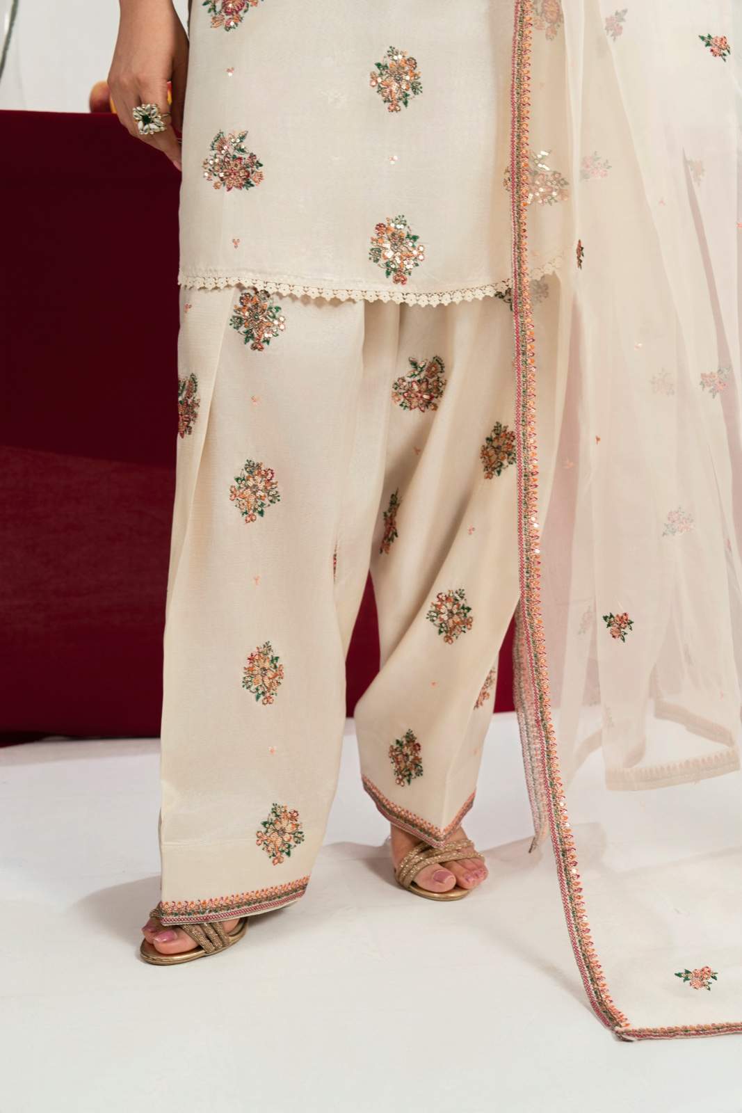 Ivory Embroidered Kurta Set