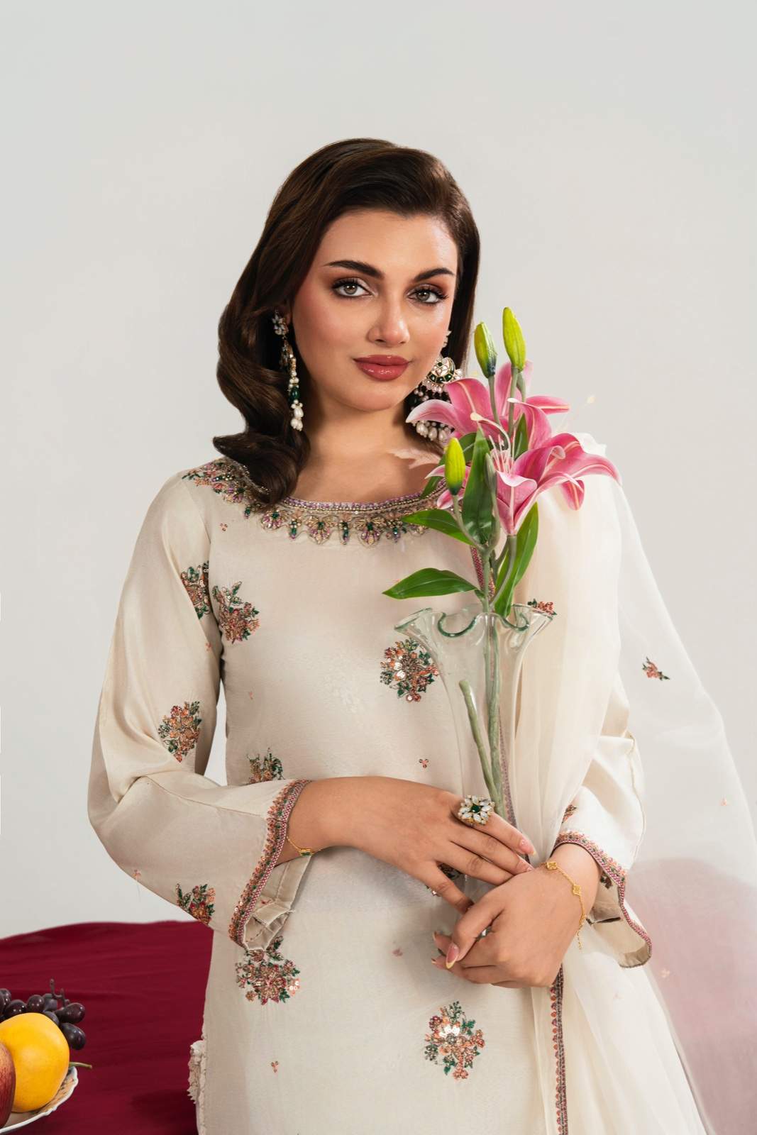 Ivory Embroidered Kurta Set